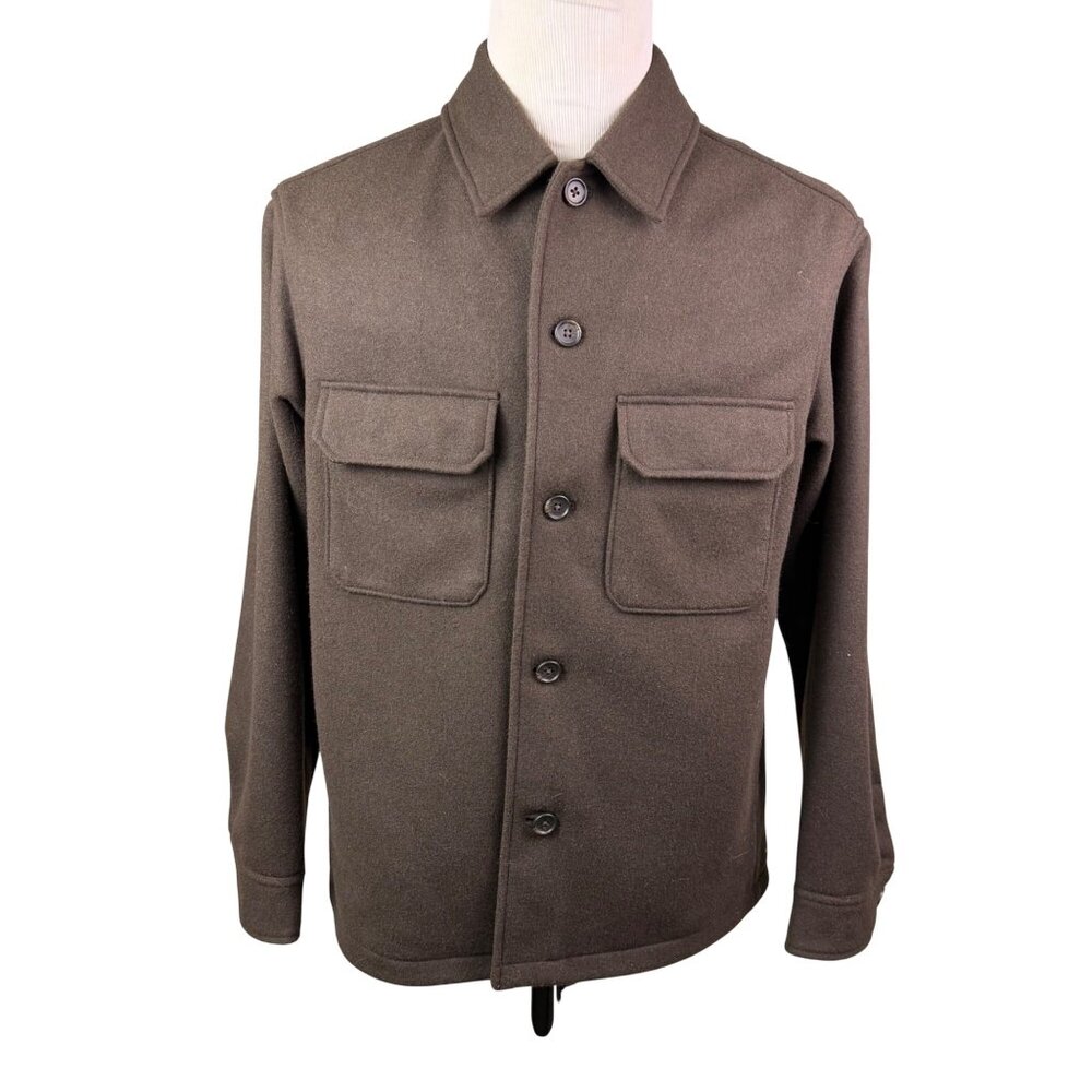 Uniqlo Mens Brown Button-Up Shirt Jacket Size M image 2